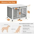 Pefilos 43" Sliding Door Dog Crate with Partition for Two Puppies