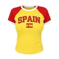 thumbnail image 5 of Gsakboxl Summer Tops Women Retro World Cup National Flag Fan Support Cropped Short Sleeve T Shirt Soft Breathable Lightweight Casual Going Out Summer Fashion Top For Sports Supporters Yellow S, 5 of 8