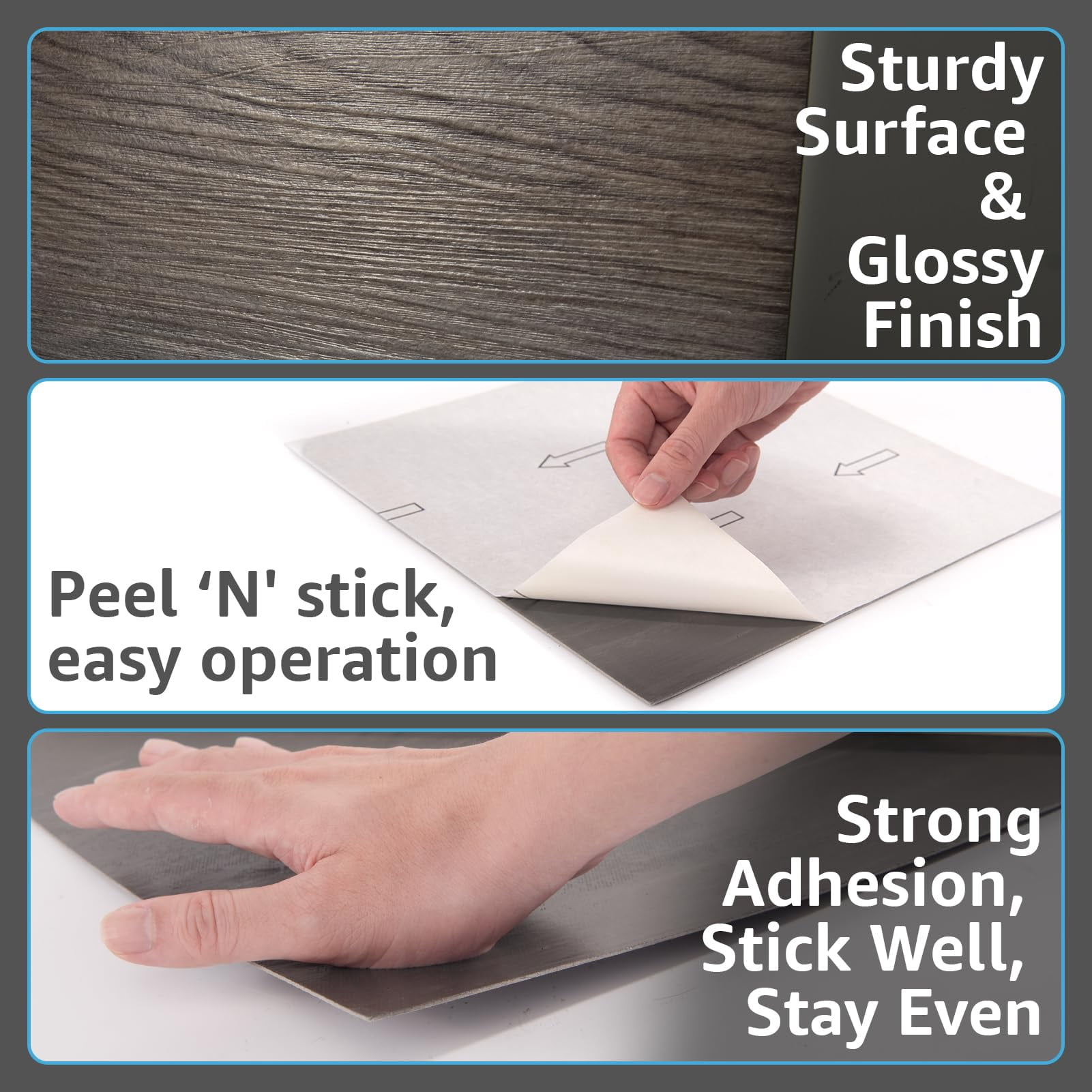 Peel And Stick Vinyl Floor Tiles 30-pack 12 X 12 Inch  Self Adhesive Waterproof Flooring Wood Planks For Kitchen Dining Room Bedrooms Cover 30 Sq. Ft Dark Brown Oak