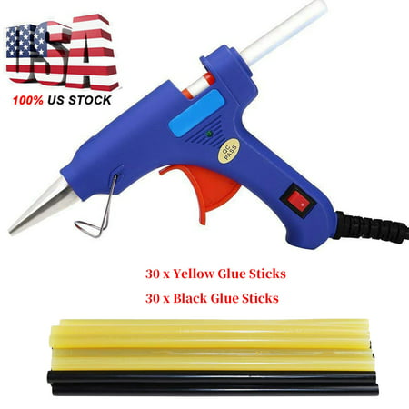 Hot Melt Glue Gun 20W Heats Up Quickly with 60 Pcs Strong Viscosity Glue Sticks for Car Body Dent Repair Electronics Circuit Panel Stick Toy Model Artificial Flower DIY Project