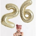 thumbnail image 6 of 40 Inch Jumbo 2 Number Balloons, 12 20 21 22 23 26 28 Numbers Balloon Birthday Decorations,Wedding, Bridal Shower Engagement Photo Shoot, Anniversary (Light Gold No 2), 6 of 14