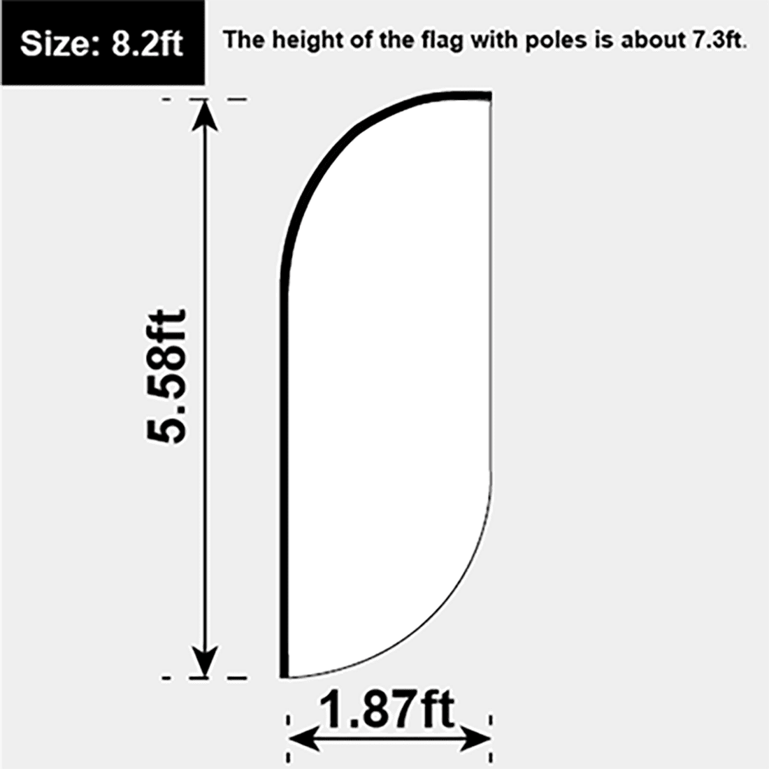 8.2ft / 2.5m Custom Feather Flag Kit with Poles In Ground for Store