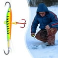 thumbnail image 5 of Yibooy 83mm/18g Fishing Lures Treble Hook Ice Fishing Lures Pesca Tackle (Green), 5 of 6