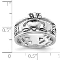 thumbnail image 3 of 925 Sterling Silver Vintage Claddagh Ring Celtic, 3 of 7