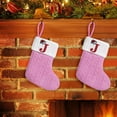 thumbnail image 5 of Beautynvta 2 Pcs Christmas Stockings with Initials, 7.1'' Personalized Embroidered Xmas Stockings, Knited Pink White Christmas Stocking for Family Holiday Decorations and Xmas Tree Fireplace, J, 5 of 5