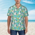 thumbnail image 2 of Pofeuu Panda Bathing Print Hawaiian Shirt for Men Sleeves Casual Button Down Summer Beach Dress Shirts T-Shirts,Small, 2 of 7