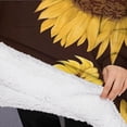thumbnail image 3 of Oversized Wearable Blanket Hoodie,Brown Green Bud Sunflower Pattern Sherpa Blanket Hoodie with Super Pockets,Super Warm Fuzzy Pullover for Women & Men, 3 of 6