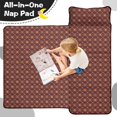 thumbnail image 4 of Orange Green Checkerboard Brown Pattern Toddler Nap Mat for Kid Preschool Daycare, Kid Sleeping Mat Bag, Toddler Sleeping Bag with Pillow, 4 of 6