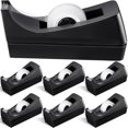 thumbnail image 1 of Bragas dispensadoras de cinta adhesiva para escritorio, 6 unidades, base antideslizante, color negro, 1 of 6
