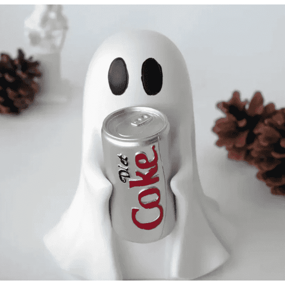 Halloween Cute Ghost Ghost Holding Coke, Ghost Coke Can Figurine Decor, Spooky Beverage Holder Figurine, Halloween Decorations For Tabletop, Party Decor
