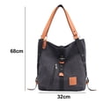 thumbnail image 2 of Bolso bandolera de lona, se puede llevar en la espalda y en diagonal en dos hombros, color negro, 2 of 5
