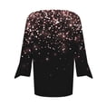 thumbnail image 5 of Dyegold 3/4 Sleeve Shirts For Women Floral Print V Neck Dressy Casual Tunic Tops Vintage Casual Loose Half Sleeve Blouses, 5 of 5