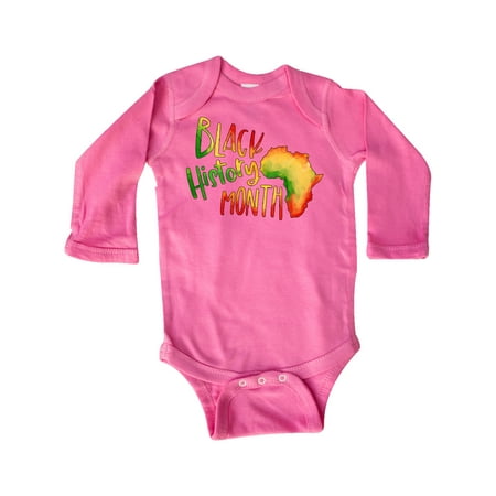 

Inktastic Black History Month Africa in Red Yellow and Green Gift Baby Boy or Baby Girl Long Sleeve Bodysuit