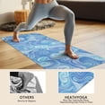 thumbnail image 4 of Blue White Tie Dye Swirl Pattern Hot Yoga Mat Towel Non Slip for Hot Yoga - Quick-Drying Yoga Mat Cover with 4 Corner Pockets with Travel Bag - Hot Yoga Towel Non Slip 70"x26", 4 of 6