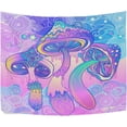 thumbnail image 2 of Magic Mushrooms Tapestry Wall Hanging Tapestries Happy Colorful Hippie Psychedelic Art Polyester Carpet Wall Decorative for Living Room Bedroom 60x40inch, 2 of 7