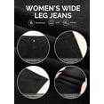 thumbnail image 6 of DOKOTOO Women's Wide Leg Jeans Trendy High Waist Stretchy Straight Leg Baggy Loose Denim Ankle Pants with Big Pockets (Plus Sizes Available), 6 of 9