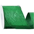 thumbnail image 1 of Cinta RIBBOOO con purpurina verde navideña de 6,35 cm x 9,14 m, arpillera, 1 of 6