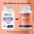 thumbnail image 3 of SAMe 200mg Stabilized (60 Vegetarian Capsules) - Easy to Swallow Capsule Form - No Enteric Coat Needed - No Stearates - No Fillers - Vegan - Non GMO - Gluten Free, 3 of 7