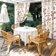 thumbnail image 4 of Outdoor Curtains for Patio Waterproof, Orange Botanical Outdoor Privacy Panels Grommet, Watercolor Spring Floral Summer Leaf Blackout Outside Curtains for Porch/Cabana/Pergola/Gazebo 54"x95", 1 Panel, 4 of 8