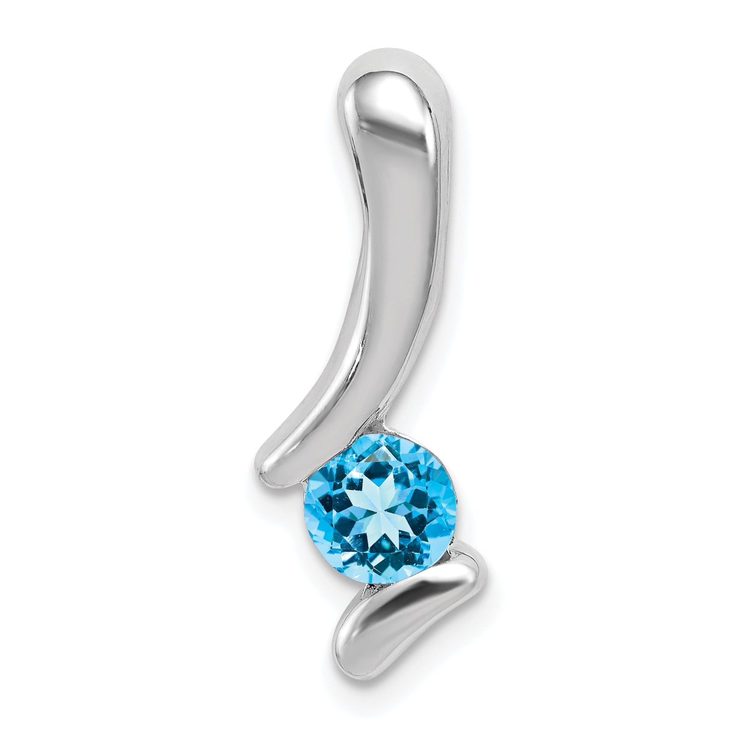 925 Sterling Silver Blue Topaz Pendant Charm Necklace Gemstone Fine Jewelry Gifts For Women For Her