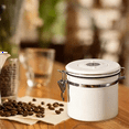 thumbnail image 3 of Coffee Canister Airtight Bean Container with Date Tracker Stainless Steel Kitchen Storage Box 1.8L White, 3 of 6