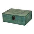 thumbnail image 3 of Caja de almacenamiento de madera, cofre del tesoro decorativo con tapa, regalo de estilo vintage Azul31.5x23.3x11.5cm, 3 of 9