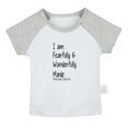 thumbnail image 2 of iDzn I'm Fearfully and Wonderfully Made Funny T shirt For Baby, Newborn Babies T-shirts, Infant Tops, 0-24M Kids Graphic Tees Clothing (Short Gray Raglan T-shirt, 6-12 Months), 2 of 5