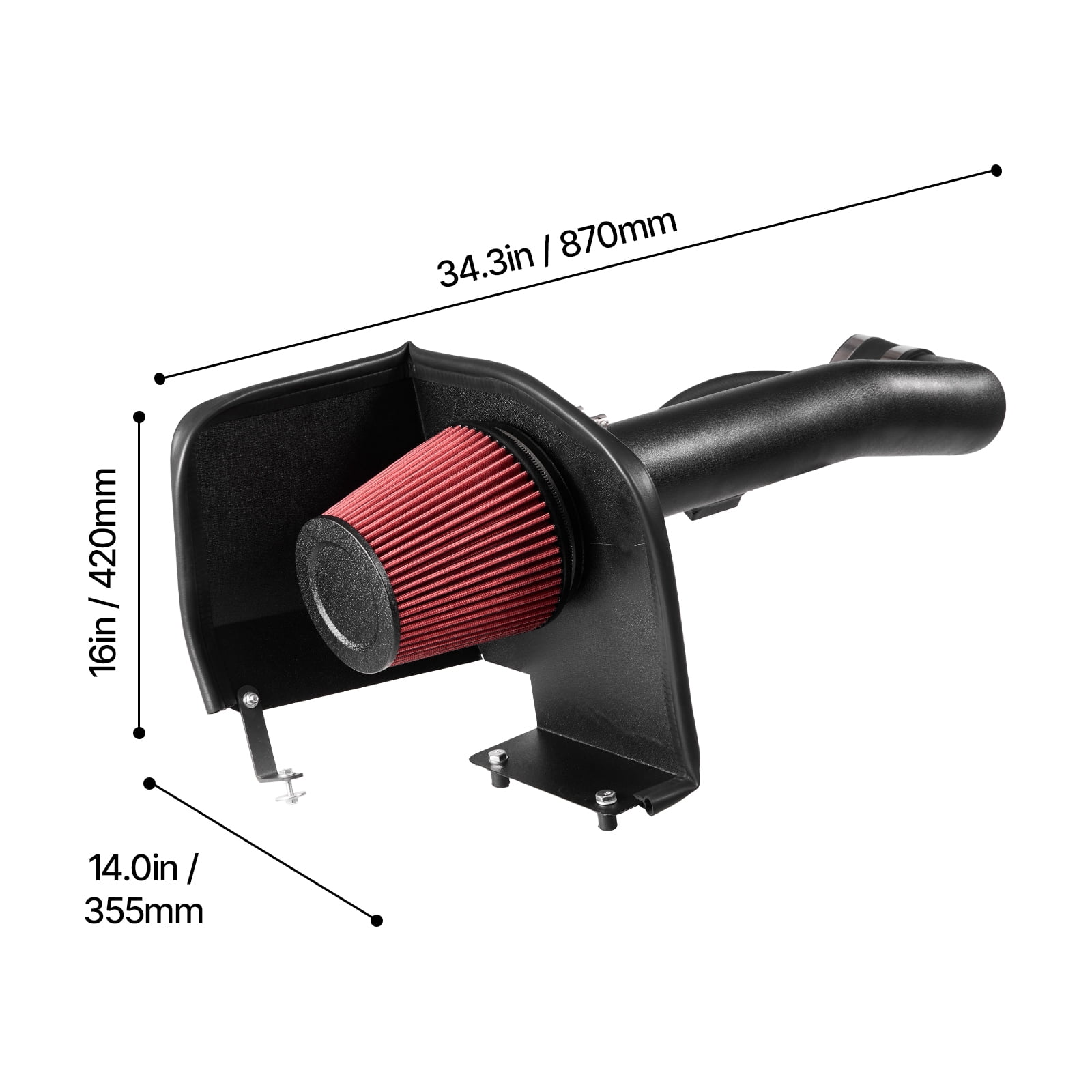VEVOR Cold Air Intake, 3.5 Inch Cold Air Intake System + Heat Shield Compatible with 2009-2013 Chevy Silverado/GMC Sierra 1500 4.8L/5.3L/6.2L,High Flow Filter Kit Improve Horsepower/Throttle Response