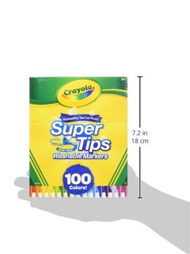 Crayola Super Tips Marker Set, 100 Washable Markers, Assorted Colors, Gift  for Kids 