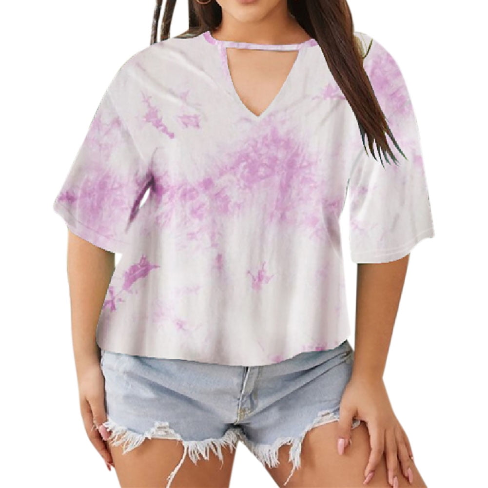light purple v neck t shirt women's