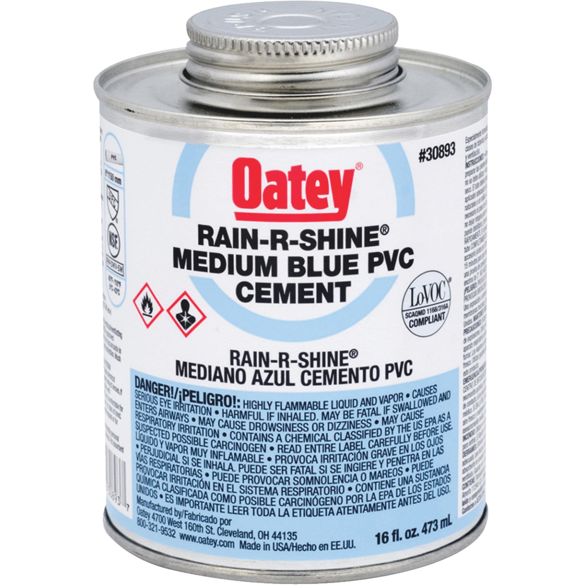 OATEY PVC RAINRSHINE CEMENT, BLUE, 16 OZ.