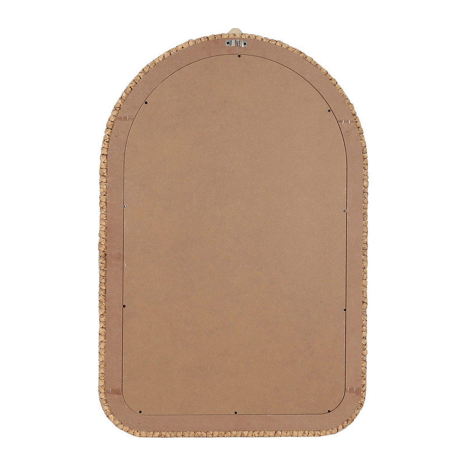 Serenity Arched Rattan Frame Boho Wood Wall Mirror