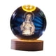 thumbnail image 2 of Luz de noche transparente de la bola con base de madera artesanía novedosa adorno de adornos de vidrio luz de pelota para la sala de estudio regalo de Mujer, 2 of 8
