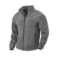 thumbnail image 4 of WTOBBY Men's Stand Collar Plush Jacket, Solid Color Zippered Outdoor Coat, Casual Sports Style Cold Weather Wear with Soft Interior lining,Dark Gray 2XL, 4 of 5