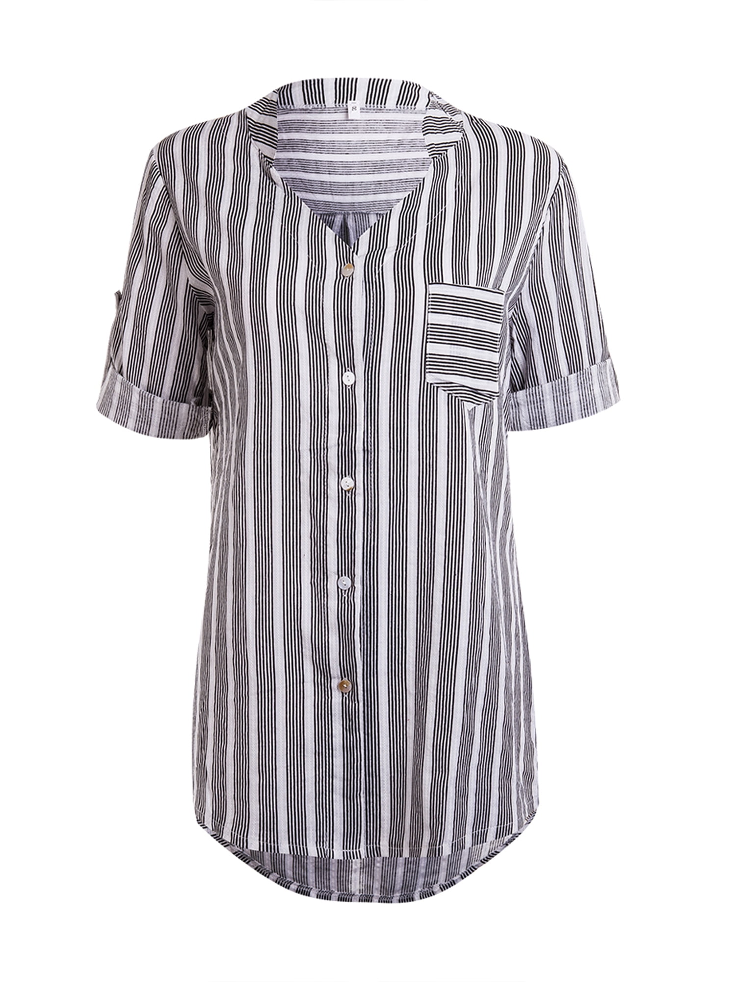 baggy black and white striped shirt