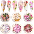 thumbnail image 1 of BELICEY 300 piezas de dijes de uñas de flores, pulpa de madera, dijes de uñas de flores 3D, mariposas, accesorios de uñas acrílicas para decoración de uñas y diseño de manualidades, dijes de flores pa, 1 of 5