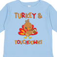 thumbnail image 4 of Inktastic Turkey and Touchdowns Cute Thanksgiving Football Design Boys or Girls Long Sleeve Toddler T-Shirt, 4 of 5