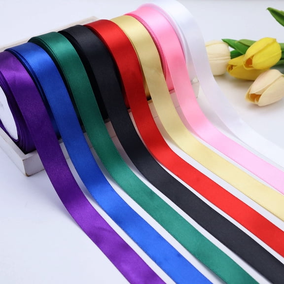 IDONGCAI Satin Ribbon Set,200 Yards, 0.8 Inch Ribbon for DIY Crafts and Gift Wrapping - Purple Blue Green Black Red Golden Pink White