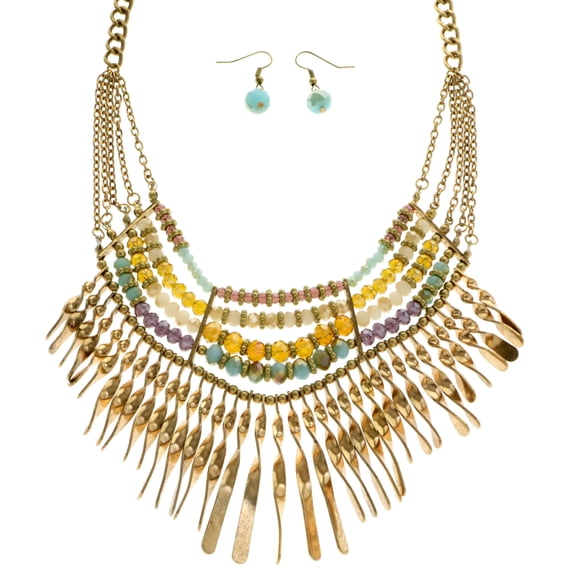 Mi Amore Necklace-Earring-Set Multicolor/Gold-Tone