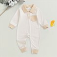 thumbnail image 2 of Gerichy Newborn Baby Boy Winter Clothes Long Sleeve Lapel Jumpsuit Collar Plaid Romper Playsuit Infant Baby Boy Fall Outfit 0-18 Months, 2 of 6