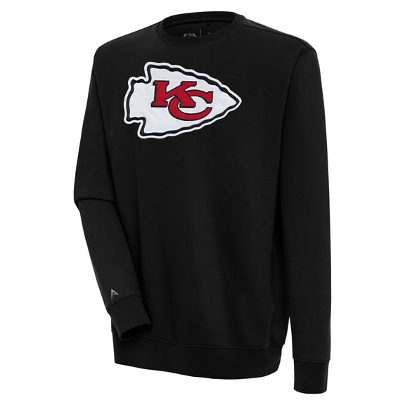 Men's Antigua Black Kansas City Chiefs Victory Pullover Sweatshirt