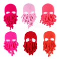 thumbnail image 3 of Sombrero de pasamontañas de lana de calamar, máscara de esquí de cara completa de pulpo, sombreros de invierno, máscara táctica de punto, casco de motocicleta de ciclismo, gorros hechos a mano, 3 of 4