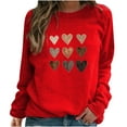 thumbnail image 2 of Aboser Valentine Shirt for Women Crewneck Shirts Casual Love Heart Graphic Tees Loose Long Sleeve Pullover Tops Fashion Holiday Tshirt, 2 of 6