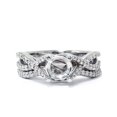 thumbnail image 2 of Womens 3/4ct Twist Engagement Matching Ring Set Semi Mount Setting Vintage White Gold, 2 of 4