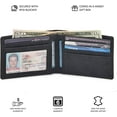 thumbnail image 6 of Real Leather Mens Bifold Wallet  Blocking Slim Minimalist Front Pocket - Thin & Stylish with ID Window in  Box (Crazy Horse, Black), 6 of 7