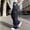 Navy, variant on Vivianyo HD Women's High Waisted Casual Loose Fit Cargo Pants, Elastic Waist Wide Leg Trousers, with Multiple Pockets,Navy,Size S-2XL