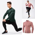 thumbnail image 3 of Minnieouse Ropa interior térmica para hombre, camisetas de invierno de cuello alto para hombre, cuello con cremallera, jersey para exteriores, Camisetas Rojo, 3 of 6