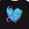 thumbnail image 4 of Inktastic Suicide Prevention Awareness Purple and Teal Heart Ribbon Boys or Girls Long Sleeve Toddler T-Shirt, 4 of 5