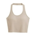 thumbnail image 5 of RMGVDSD Womens Casual Summer Tops Womens Halter Neck Built In Bra Workout Sports Tank Tops Trendy Backless Going Out Clothing Blouse Trendy Tank Tops, 5 of 9