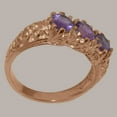 thumbnail image 3 of LBG British Made 14k Rose Gold Natural Amethyst Womens Statement Ring - 33 size options - Size 9.25, 3 of 7